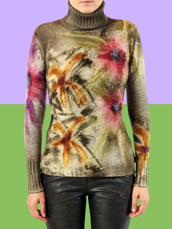 fitted high neck sweater