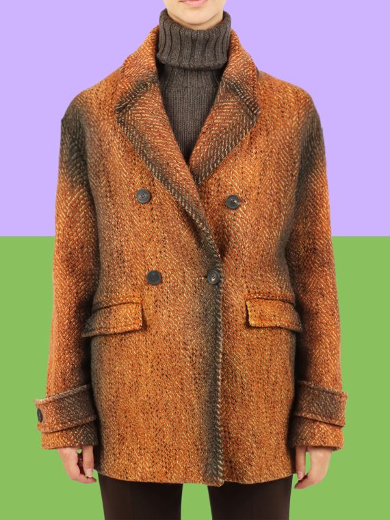 Double Breasted Chevron Coat