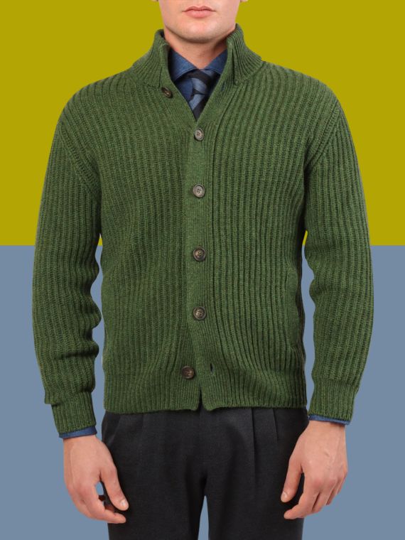 Cashmere fisherman's rib blouson