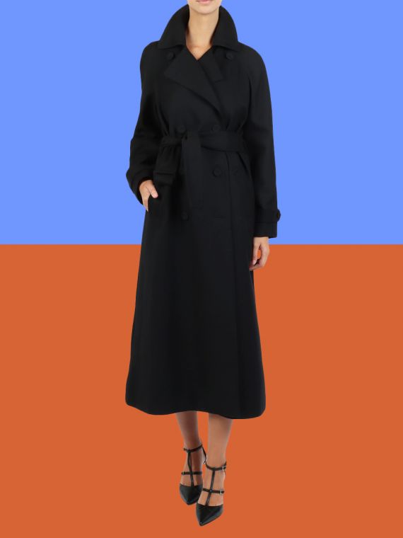 Trench Coat in wool and cotton