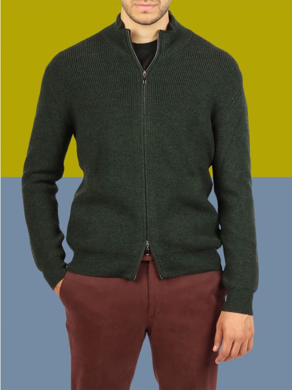 Fisherman's rib blouson jacket