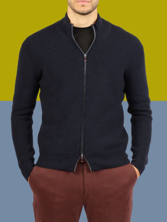 Fisherman's rib blouson jacket