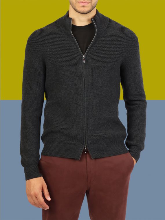 Fisherman's rib blouson jacket