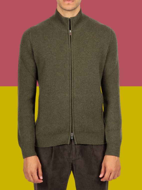 Full zip cashmere jacket