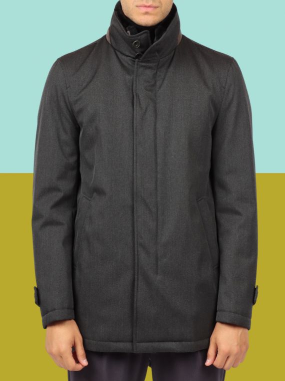 CARCOAT IN STORM SYSTEM DIAGONAL WOOL