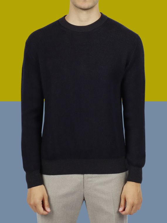 Fisherman's rib crewneck sweater
