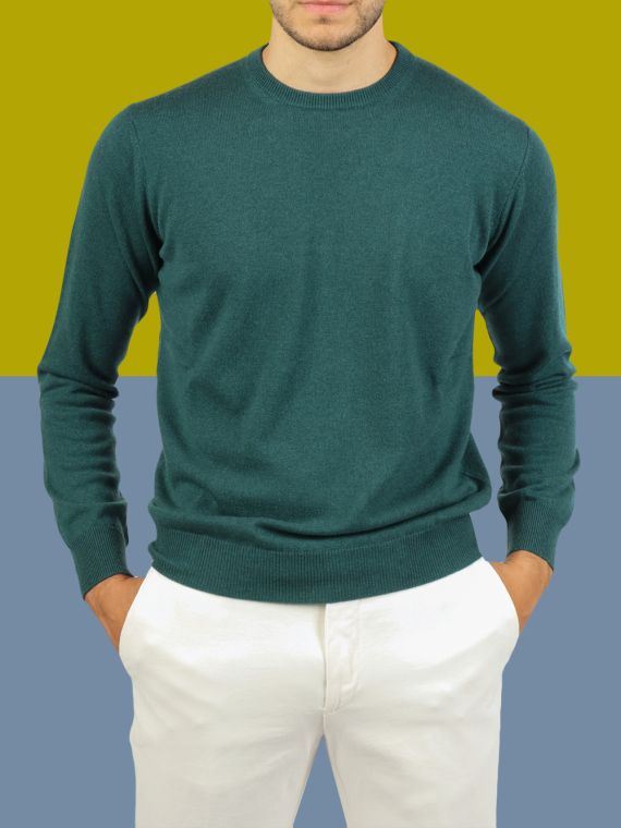 1-ply cashmere crewneck sweater