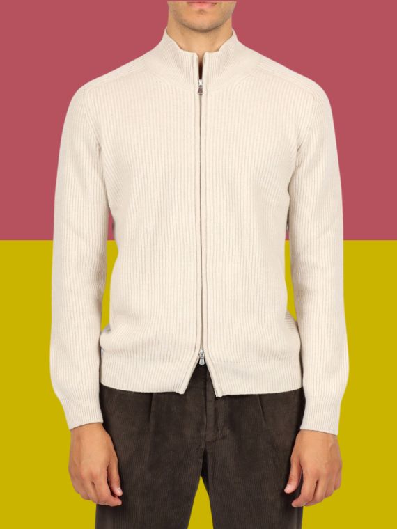 Full zip cashmere jacket