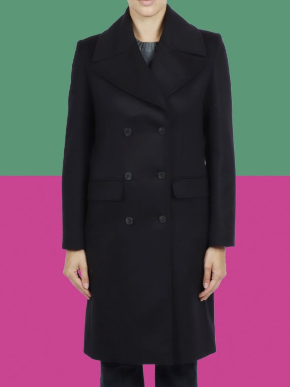 Double-breasted wool coat