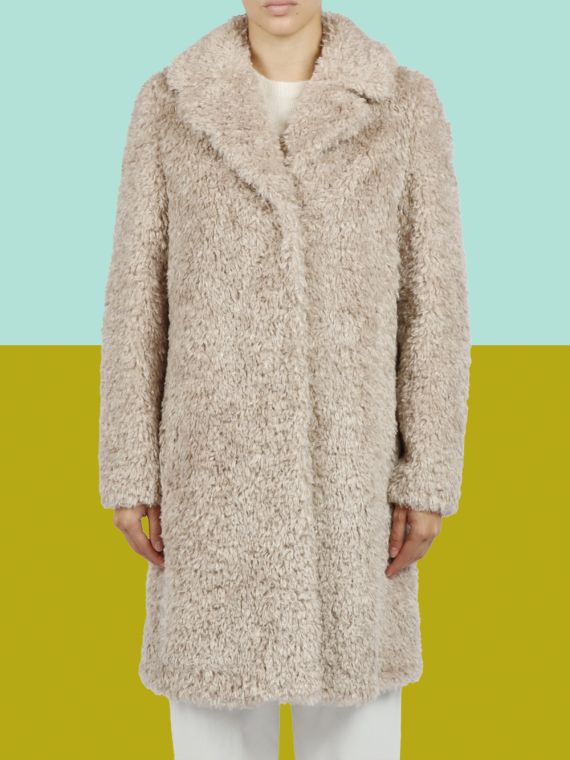 CURLY ALTERNATIVE FUR COAT