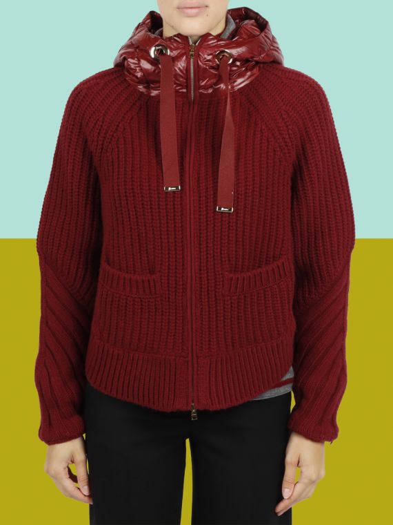 CARDIGAN IN COB STITCH WOOL AND NYLON ULTRALIGHT