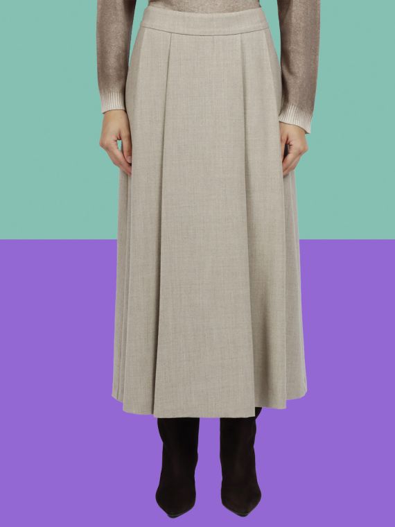 Bi-stretch virgin wool skirt - EMILY