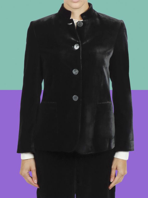 Single-breasted velvet jacket - GINEVRA