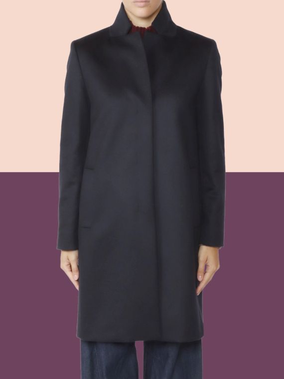 Tailored Cashmere Coat with Stand-Up Collar