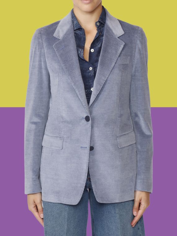 J-PARIGI Single-Breasted Velvet Blazer