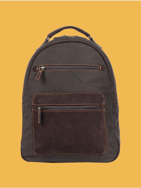 Cotton and Suede Backpack