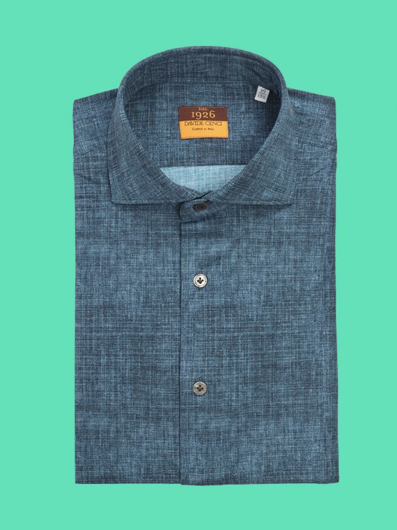 Technical active slim fit French collar shirt