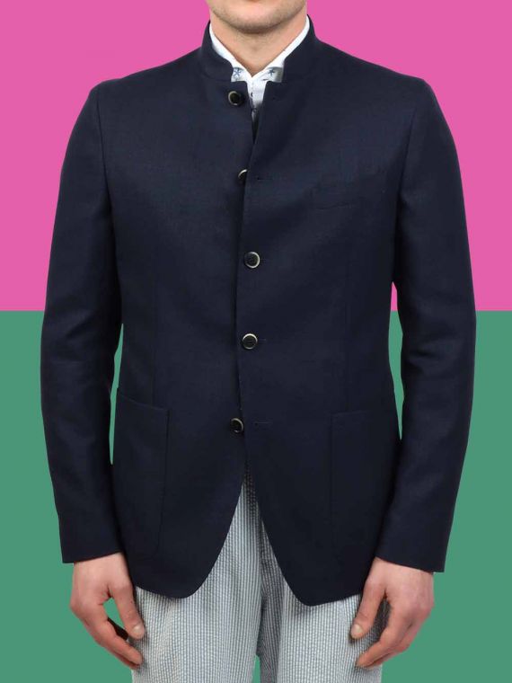Stand-up collar five-button jacket
