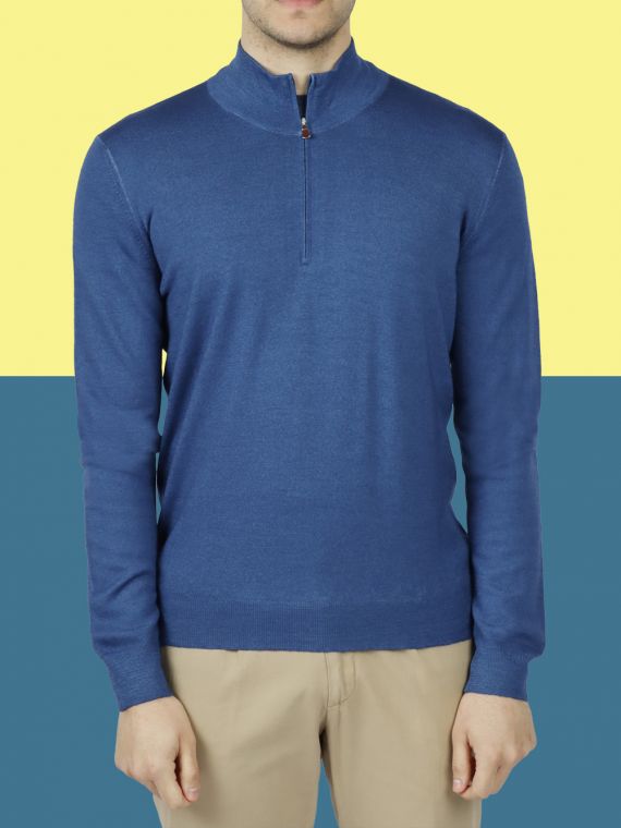 zip-up Wool Sweater