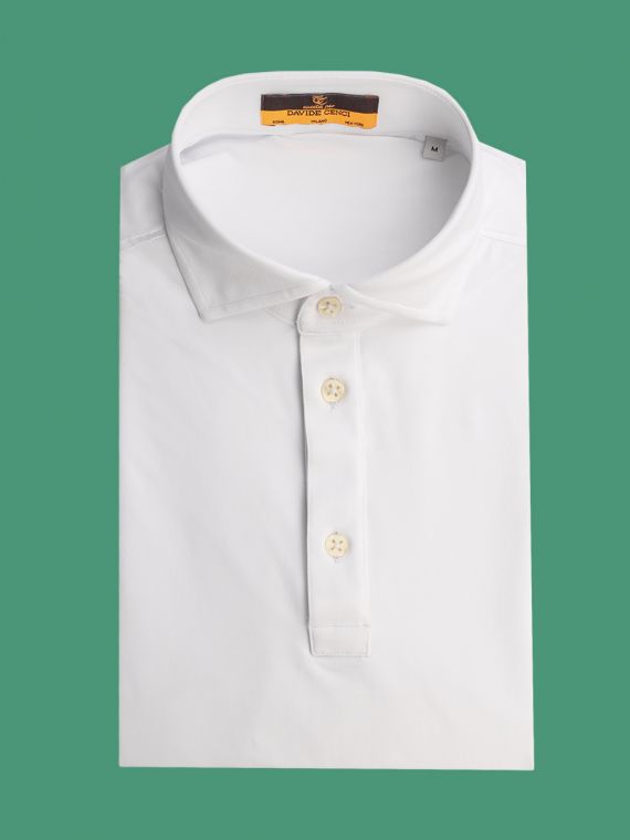 Short-sleeved three-button polo shirt