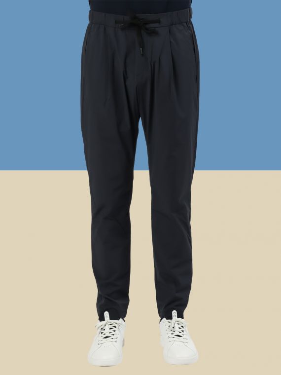 pleat trousers with elastic