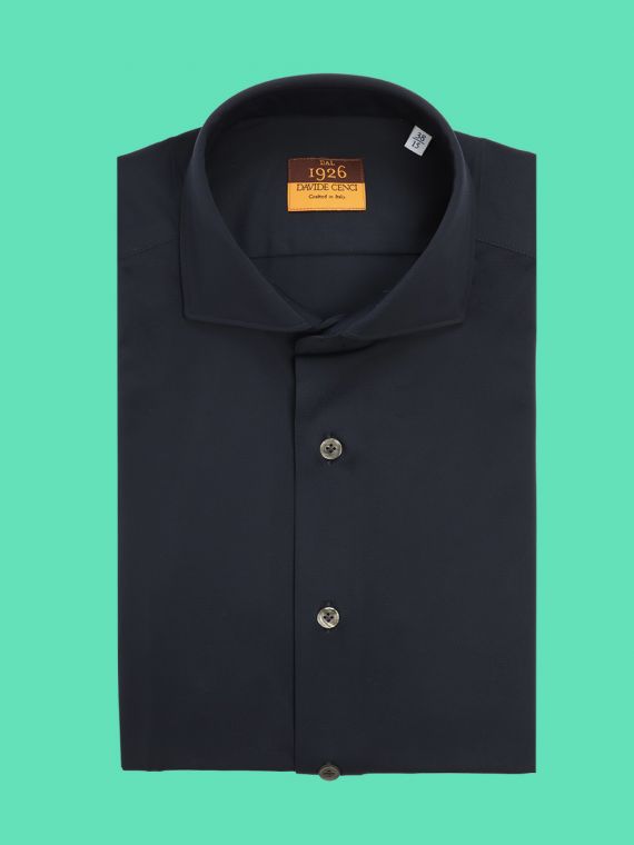 Technical active slim fit French collar shirt