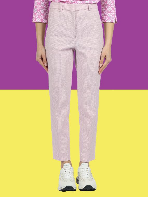 Regular fit trousers in stretch cotton twill
