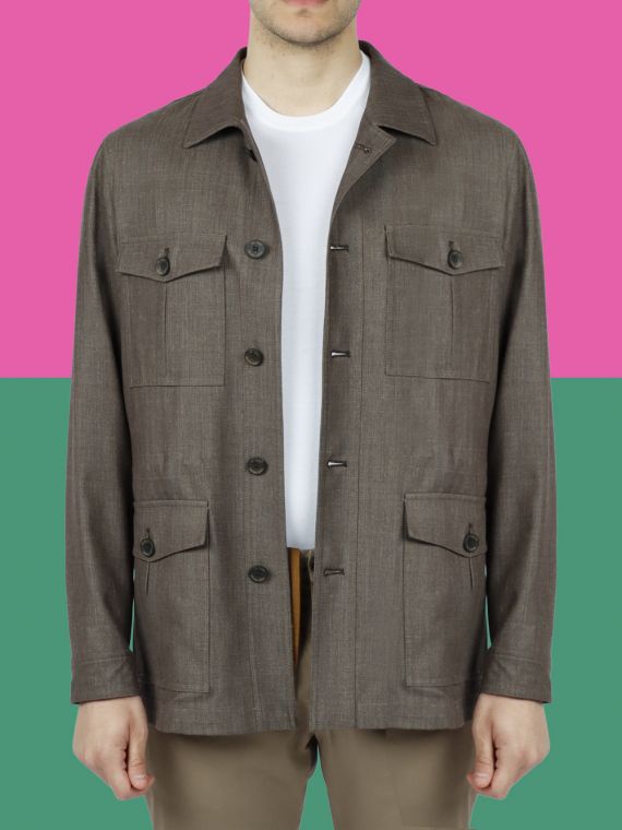 Safari Jacket in Wool and Linen