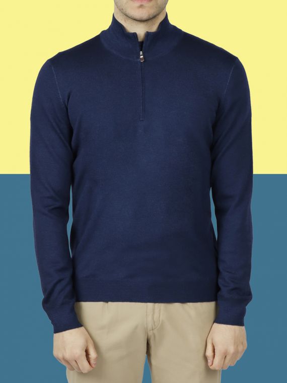 zip-up Wool Sweater