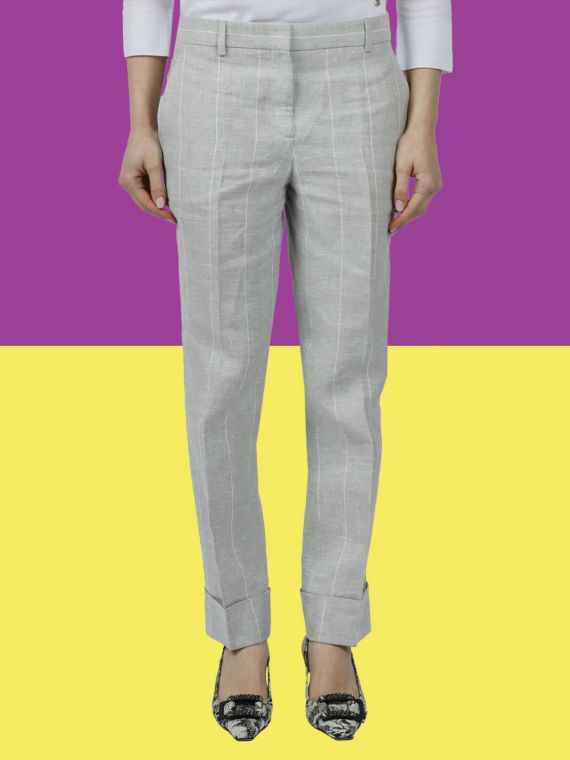 Regular fit linen trousers