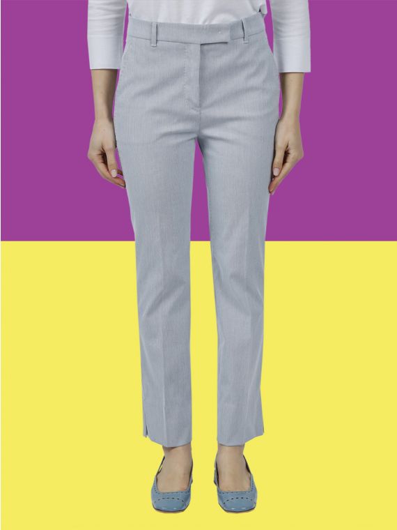 Slim fit stretch cotton trousers