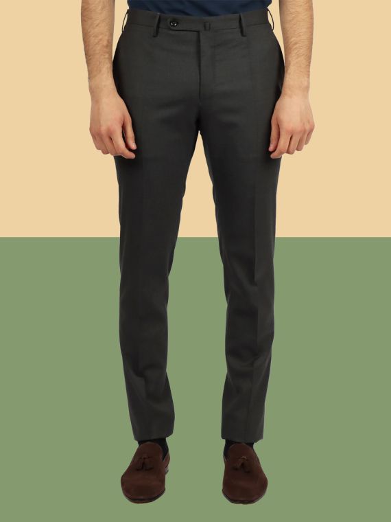 Slim fit tropical wool trouser