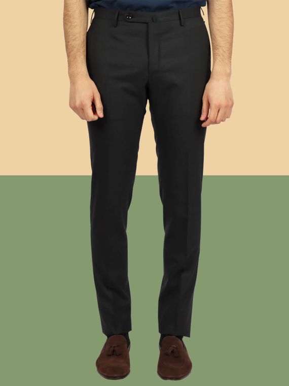 Slim fit tropical wool trouser