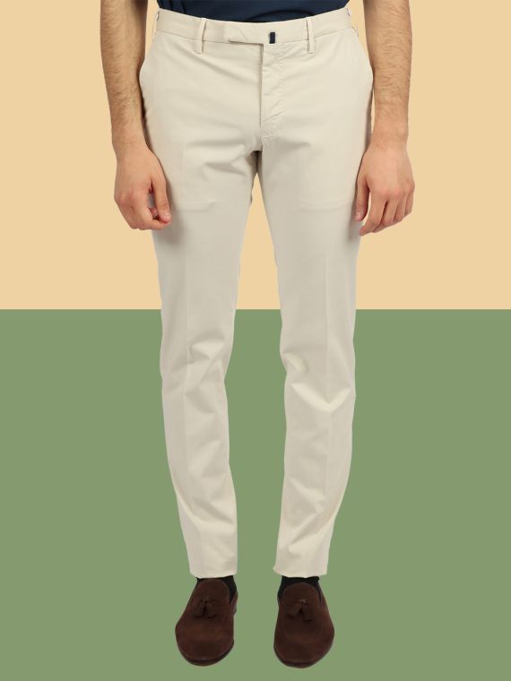 Slim-fit certified Royal Batavia cotton trousers