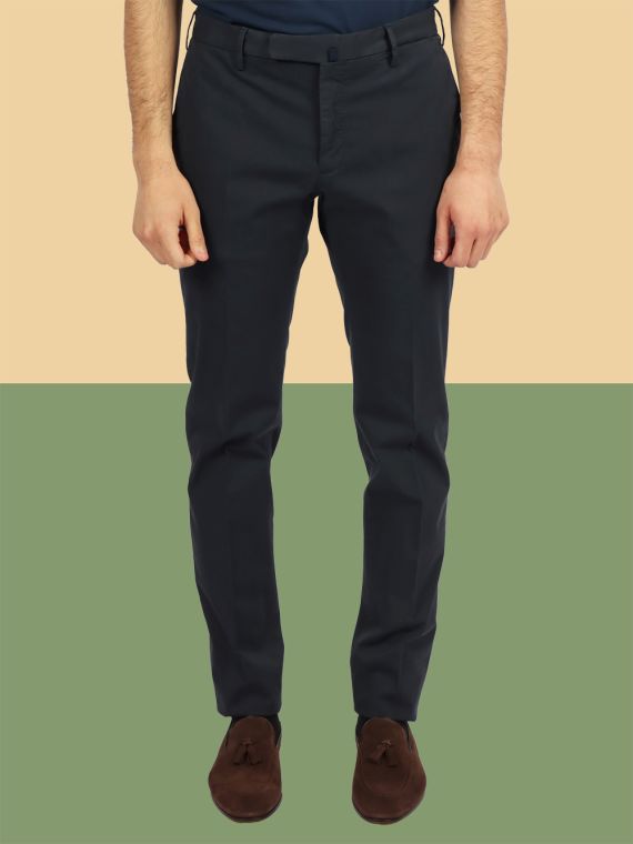 Slim-fit certified Royal Batavia cotton trousers