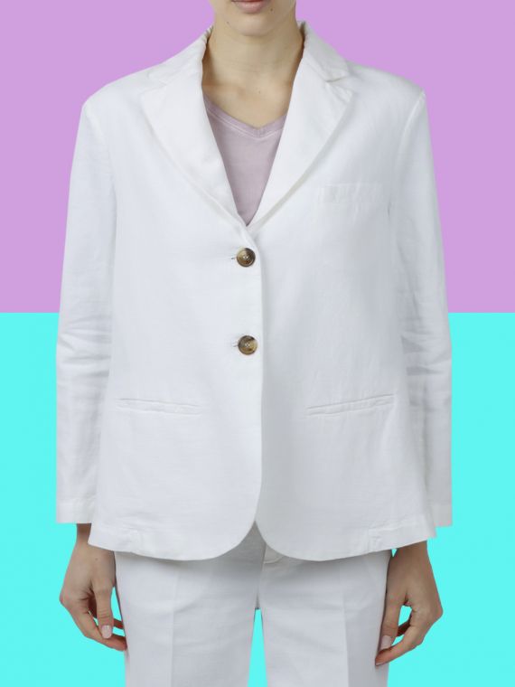 JUDY Single-breasted jacket linen and cotton