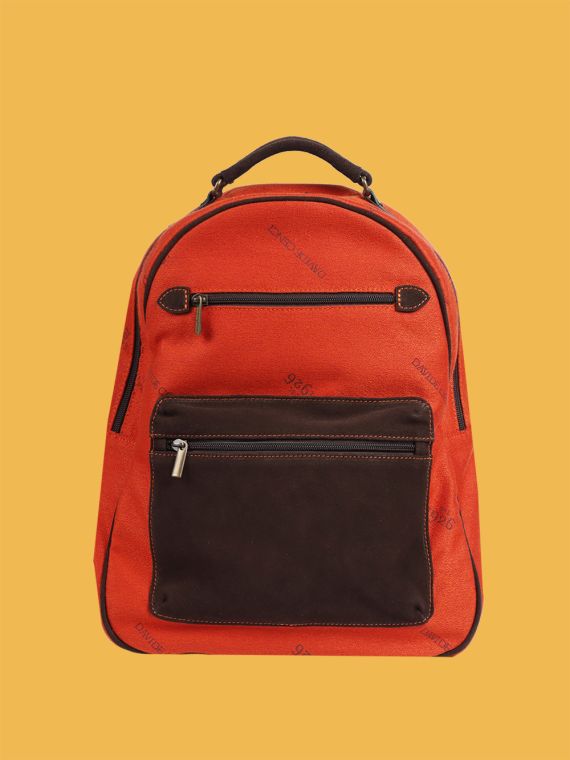 Cotton and Suede Backpack