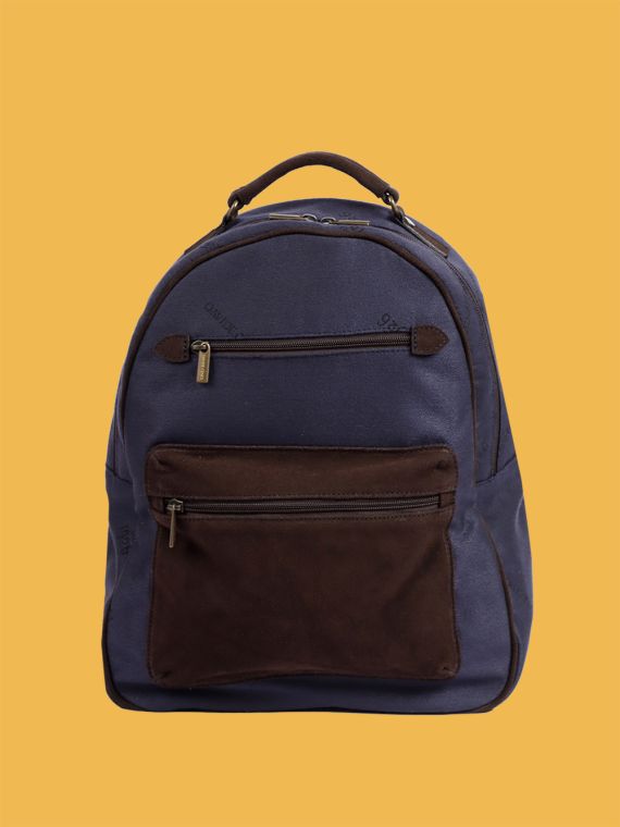 Cotton and Suede Backpack