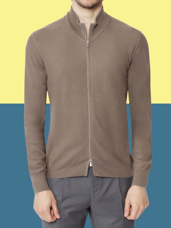 Wool zipped cardigan