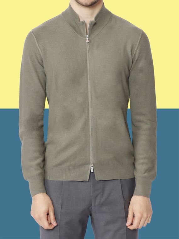 Wool zipped cardigan