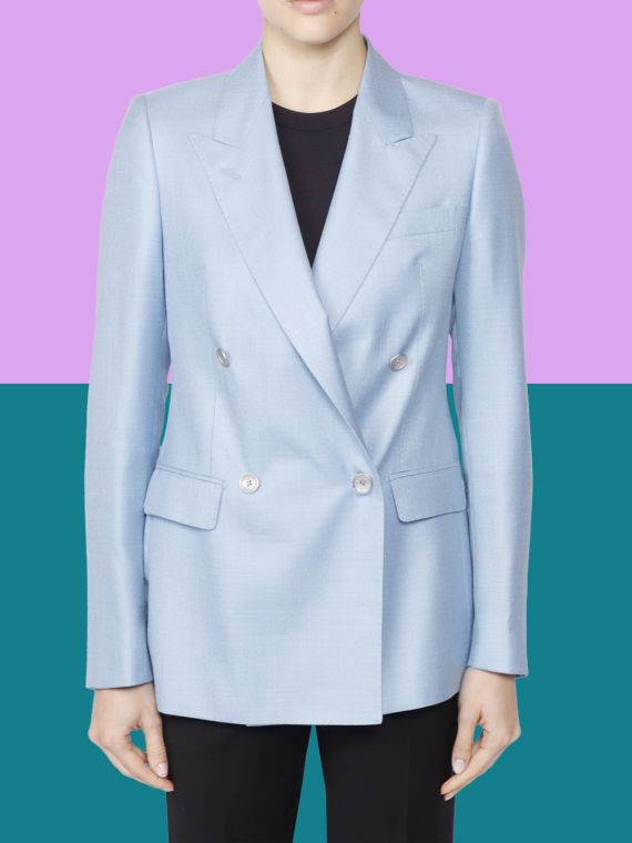 J-ROS1DB - Double-Breasted Wool, Silk and Linen Jacket