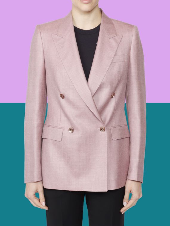 J-ROS1DB - Double-Breasted Wool, Silk and Linen Jacket