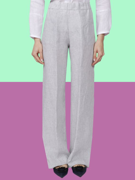 Wide-leg trousers in linen
